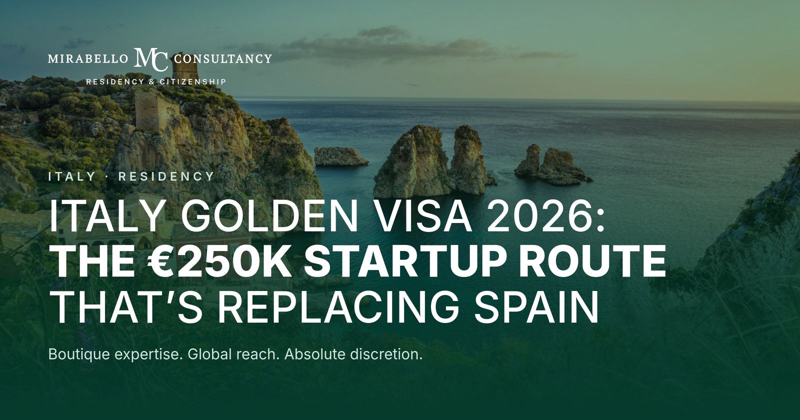 Italy Golden Visa 2026: The €250K Startup Route That’s Replacing Spain