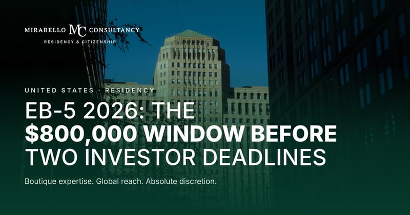 EB-5 2026: The $800,000 Window Before Two Investor Deadlines